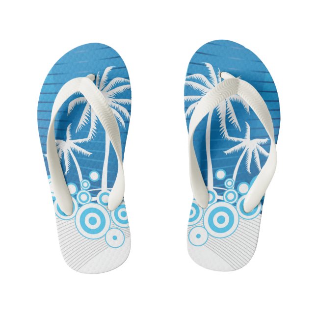 Palmiers bleus et blancs - Les tongs des enfants (Semelle)