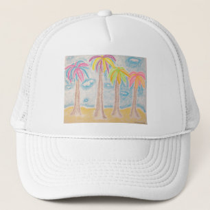 Palmiers colorés casquette