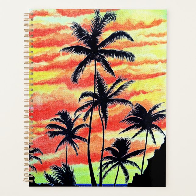 Palmiers de Coco-Coques Couchés De Soleil Hawaïen (Devant)