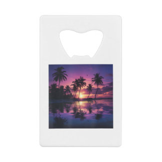 Palmiers de la plage au coucher de soleil violet 