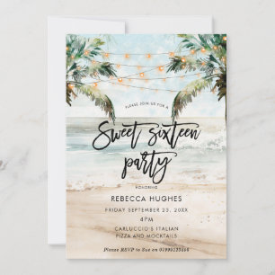 palmiers de plage tropical doux 16 invitation
