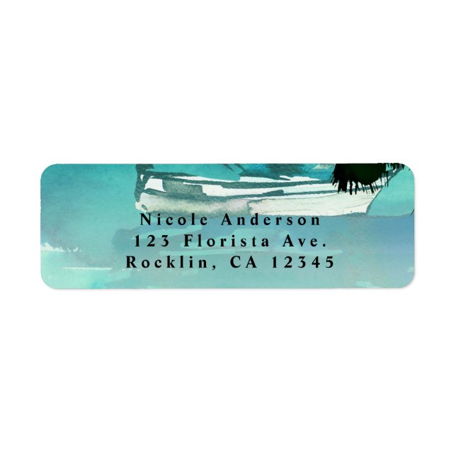 Palmiers de voilier d'aquarelle et lumières de (Devant)