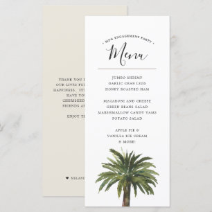 Palmiers Dusty Coastal Mariage Dinner Event Menu