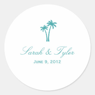 Palmiers Favoriser Sticker - Blanc/Aqua