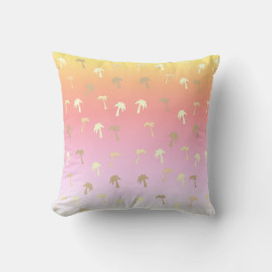 Palmiers jaunes dorés mignons Coussin tropical
