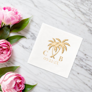 Palmiers Mariages tropicaux Initiales et date