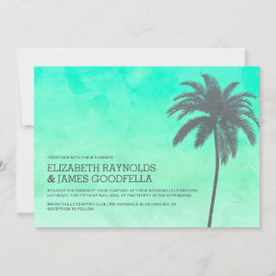 Palmiers modernes Invitations de mariage