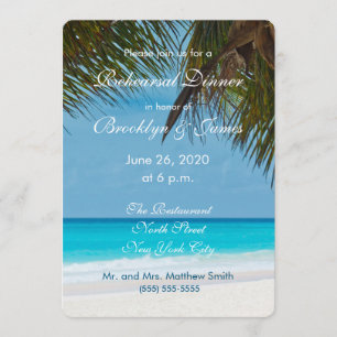 Palmiers Sur Plage Mariage Invitations