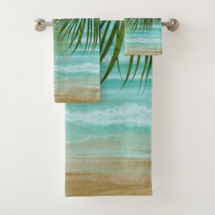 Palmiers Tropical Beach Bain Serviette Ensemble