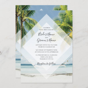 Palmiers tropicaux Plage Mariage Invitations