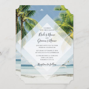 Palmiers tropicaux Plage Mariage Invitations