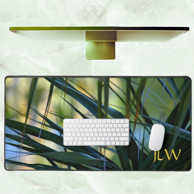 Palmiers tropicaux Vert Jaune Bleu Naturel Abstact (Créateur téléchargé)