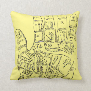 Palmistry, 1671 throw pillow