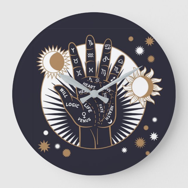 Palmistry Large Clock (Front)
