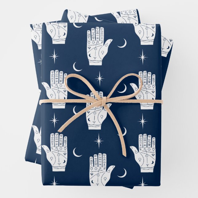 Palmistry Wrapping Paper Sheets With Hands (In situ)