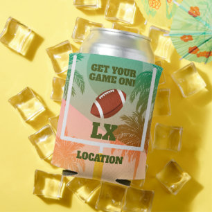 Palms and Football Uprights Game Day Can Cooler