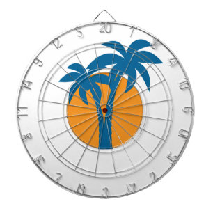 Palms and orange sun dartboard