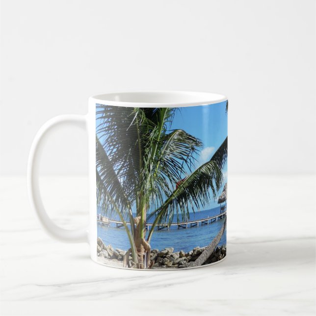 Palms and Pier in Belize Coffee Mug (Left)