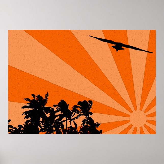 Palms and seagulls Print (Front)