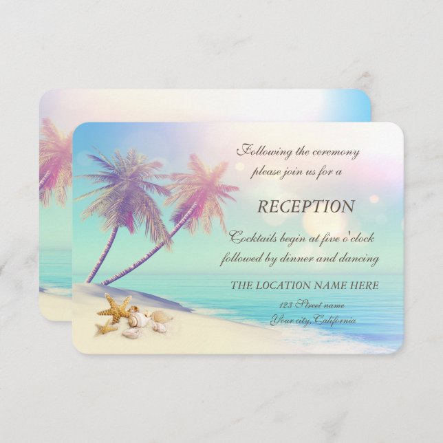 Palms Beach Seashells Reception I Invitation (Front/Back)