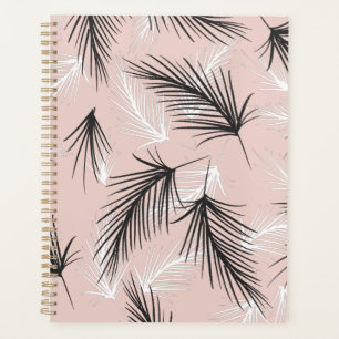 Palms Black White Earthy Tone Pink Planner