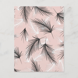 Palms Black White Earthy Tone Pink  Postcard