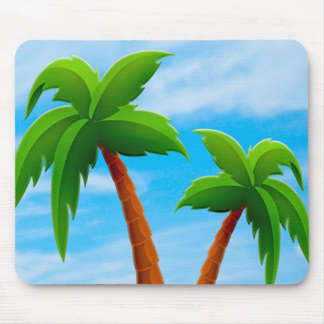 Palms Blue Sky Elegant Modern Tropical Template Mouse Pad (Front)