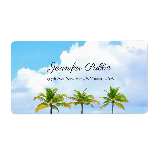 Palms Blue Sky Élégant Script manuscrit moderne (Devant)