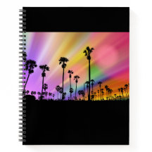 Palms de Californie et Carnet de ciel coloré