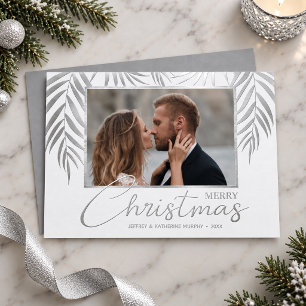 Palms Merry Christmas Photo Foil Holiday Card