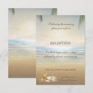Palms Sunset Beach Reception Invitation