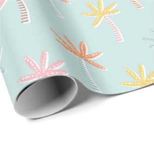 Palmtrees Cute Mint Wrapping Paper