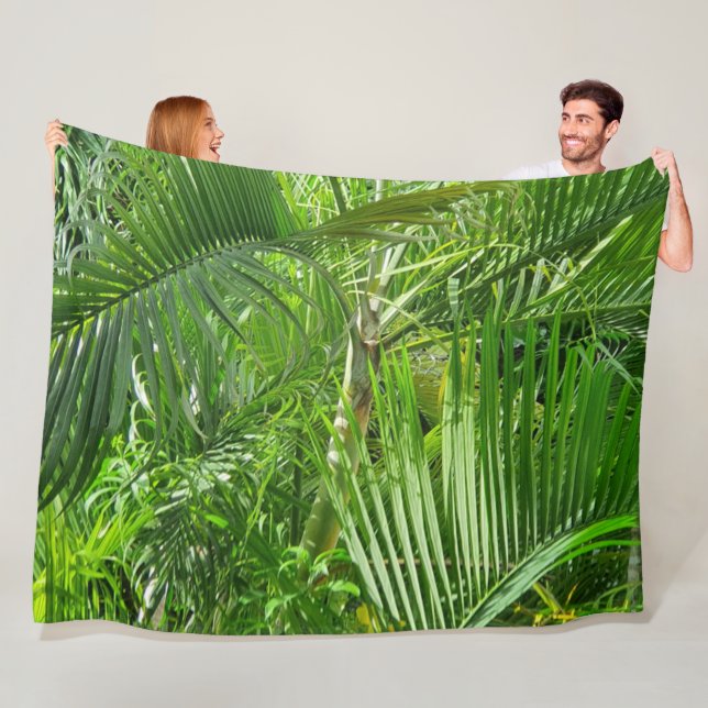 PalmTrees Jungle 🌴 Fleece Blanket (In Situ)