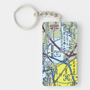 Palo Alto Airport chart / taxi diagram Keychain