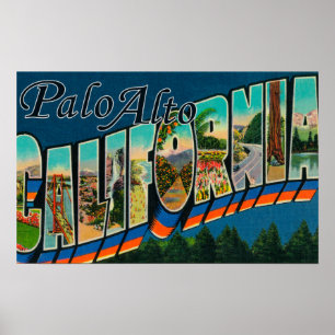 Palo Alto, California - Large Letter Scenes Poster