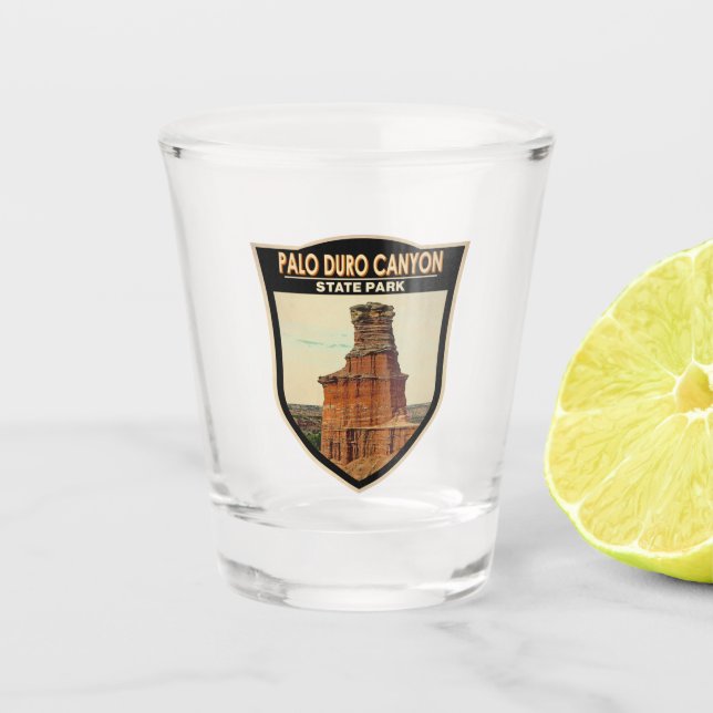 Palo Duro Canyon State Park Texas Art   Shot Glass (Front)