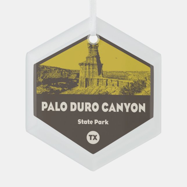 Palo Duro Canyon State Park Texas Glass Ornament (Front)