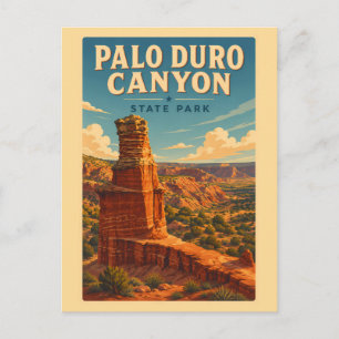 Palo Duro Canyon Texas Illustration Travel Art Postcard
