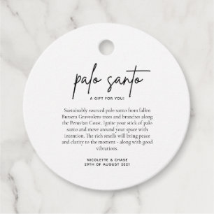 Palo Santo Wedding Favour Card Tags