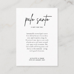 Palo Santo Wedding Favour Place Card