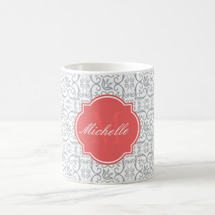Paloma Damask Monogram Mug