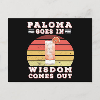 Paloma goes in wisdom comes out postcard