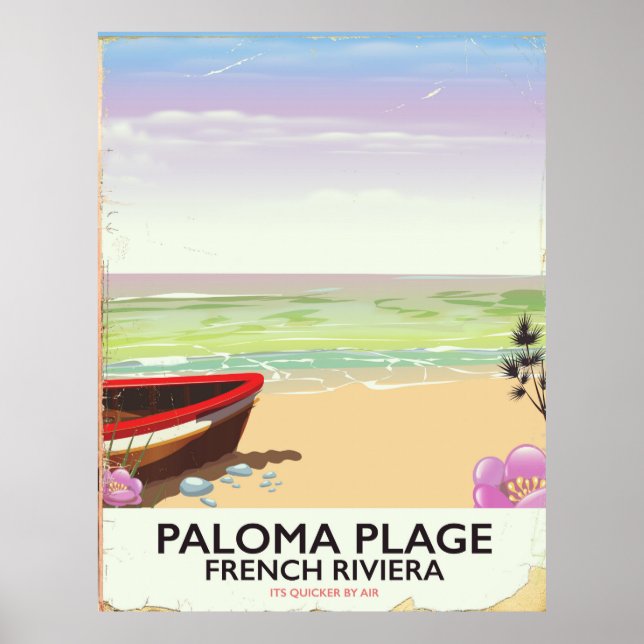 Paloma Plage, affiche de voyage de la Côte d'Azur (Devant)
