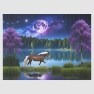 Palomino Belgian Horse under a Purple Sky Tissue Paper