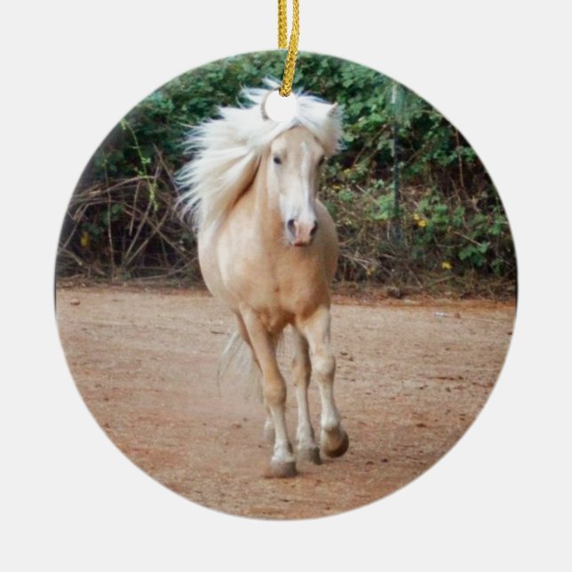 Palomino Horse Ceramic Ornament (Front)