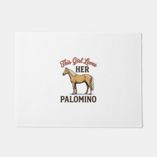 Palomino Horse Lover Vintage Engraving T-Shirt_1 Doormat