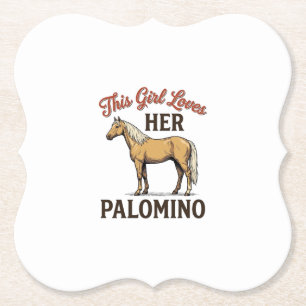 Palomino Horse Lover Vintage Engraving T-Shirt_1 Paper Coaster