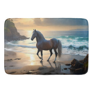 Palomino Horse On The Beach,  Bath Mat