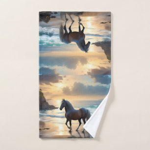 Palomino Horse On The Beach, Hand Towel