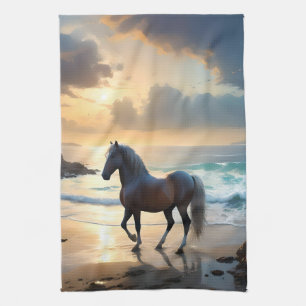 Palomino Horse On The Beach, Kitchen Towel
